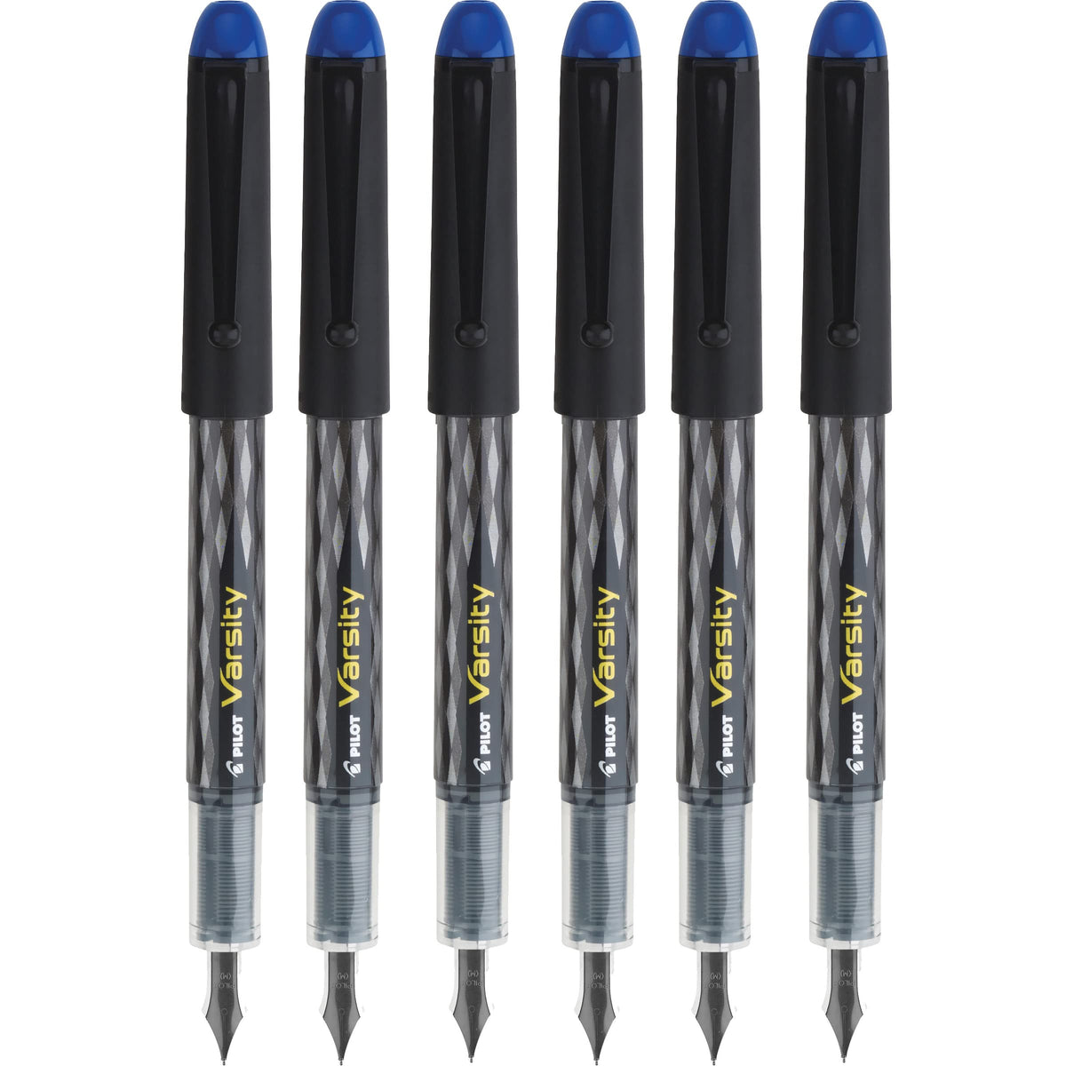 Pilot Varsity Disposable Fountain Pens, Blue Ink, Medium Point, Pack of 6