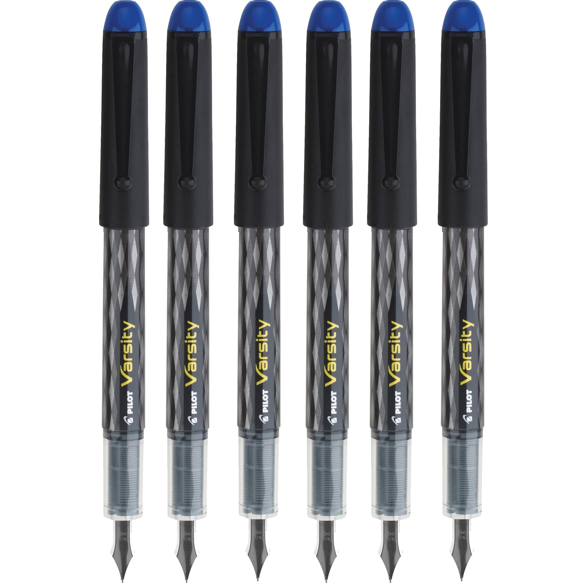 Pilot Varsity Disposable Fountain Pens, Blue Ink, Medium Point, Pack of 6