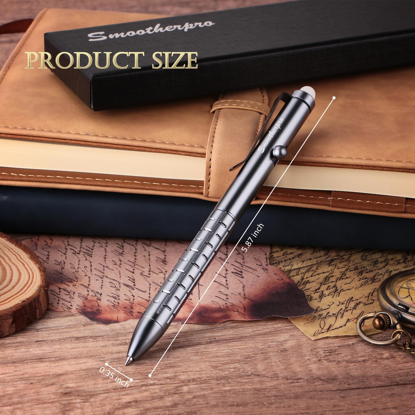 SMOOTHERPRO Aluminum Bolt Action Pen,Compatible with Pilot FriXion Refill