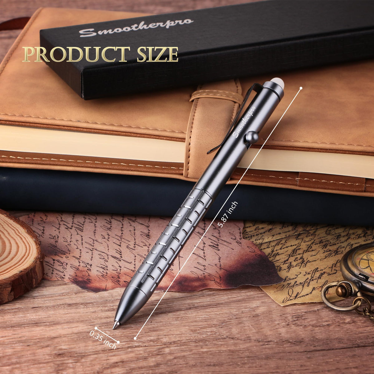 SMOOTHERPRO Aluminum Bolt Action Pen,Compatible with Pilot FriXion Refill
