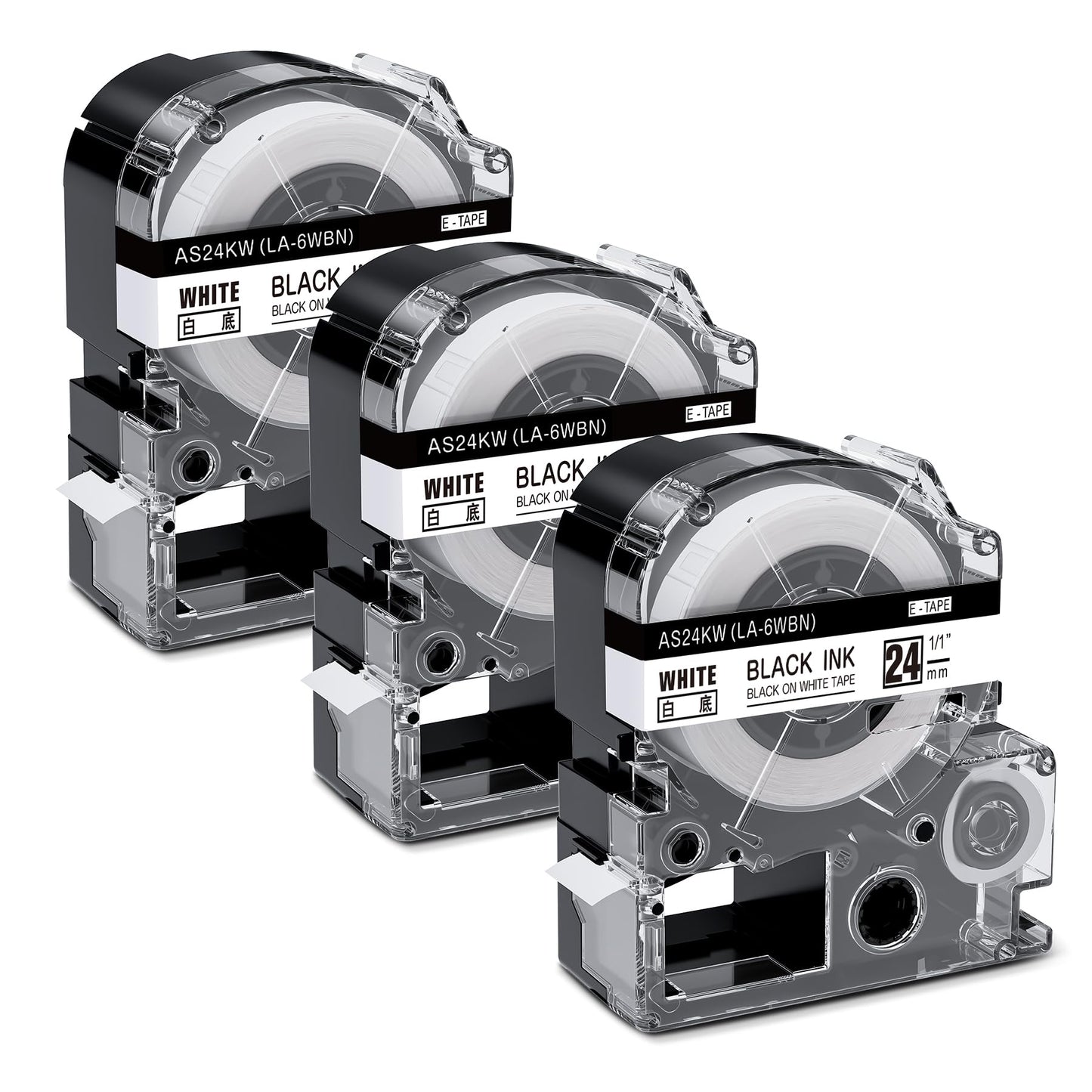 Compatible with Epson Label Maker Tape 24mm LK-6WBN SS24KW LC-6WBN9 LK