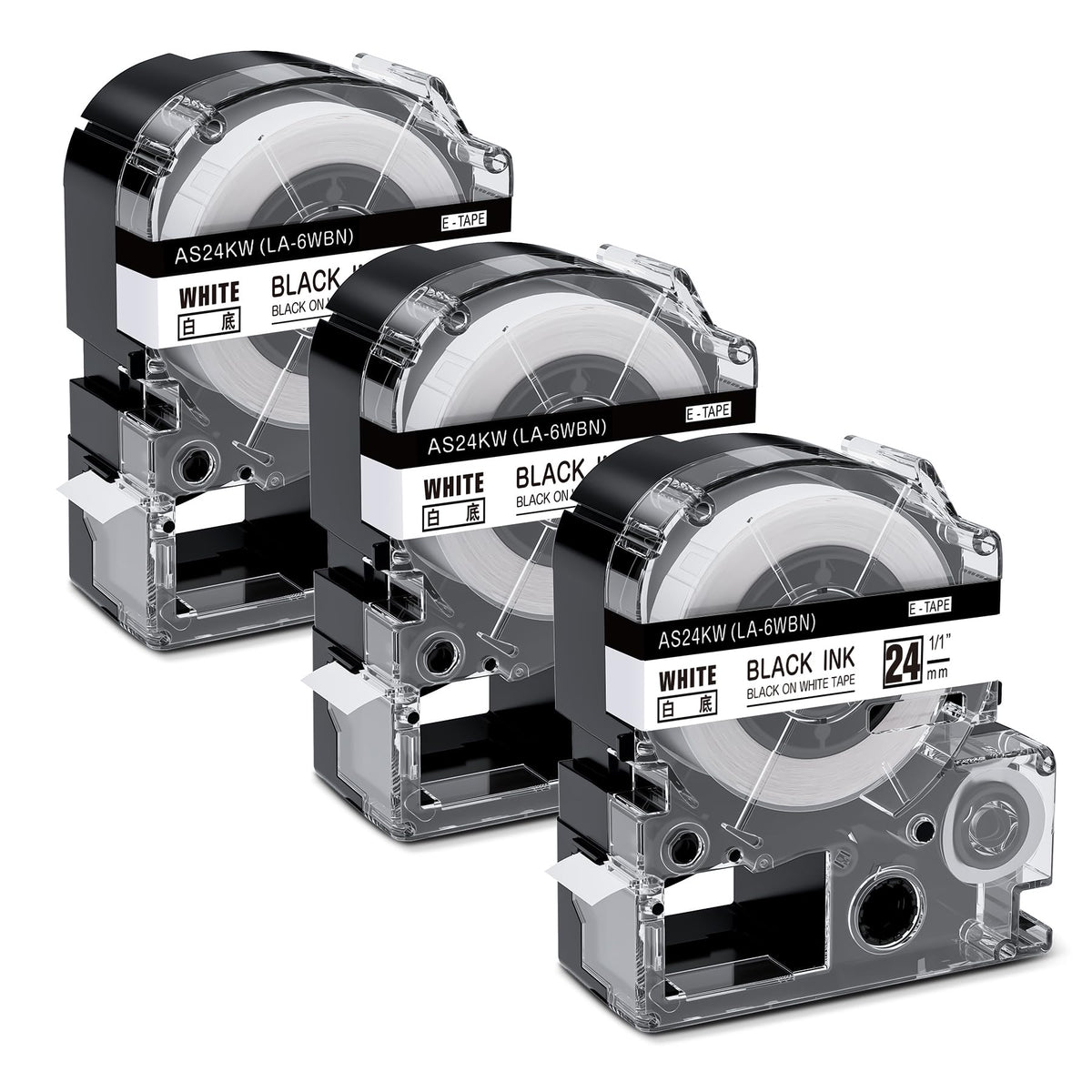 Compatible with Epson Label Maker Tape 24mm LK-6WBN SS24KW LC-6WBN9 LK