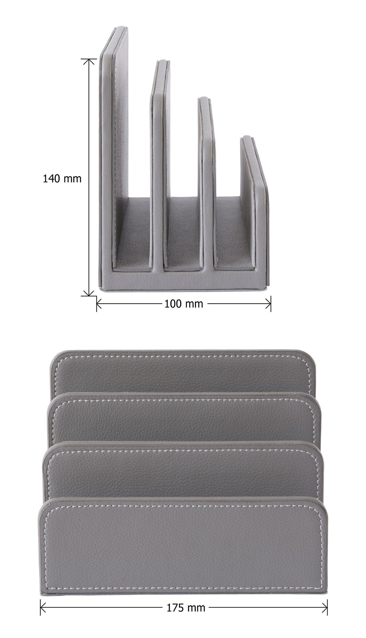 OSCO Faux Leather Mail Sorter & Envelope Organiser – Desk File Storage Stand with Display Slots