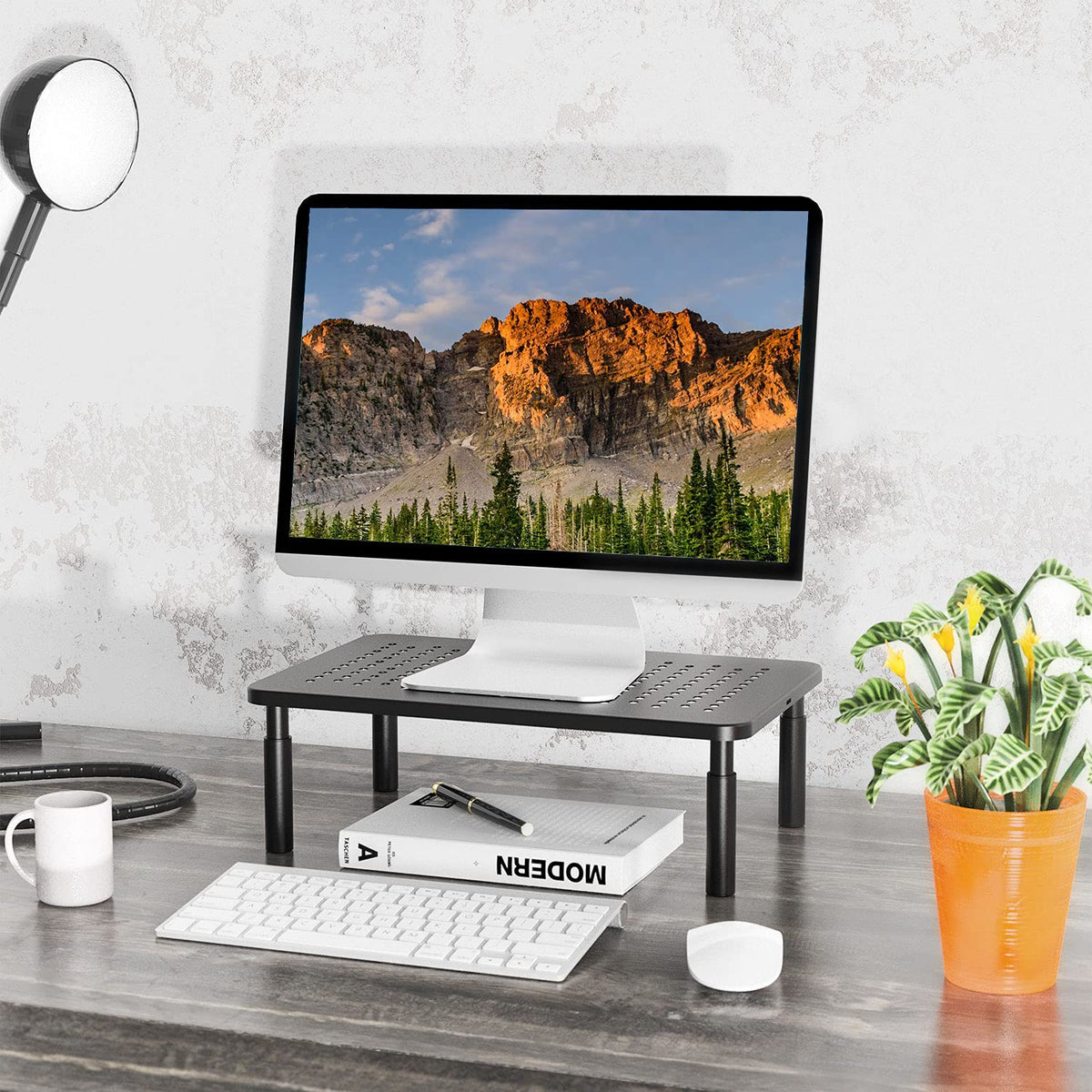 WALI Desk File Organizer, 4 Tier Desktop Paper Letter Tray Organizer with Drawer and 2 Pen Holders