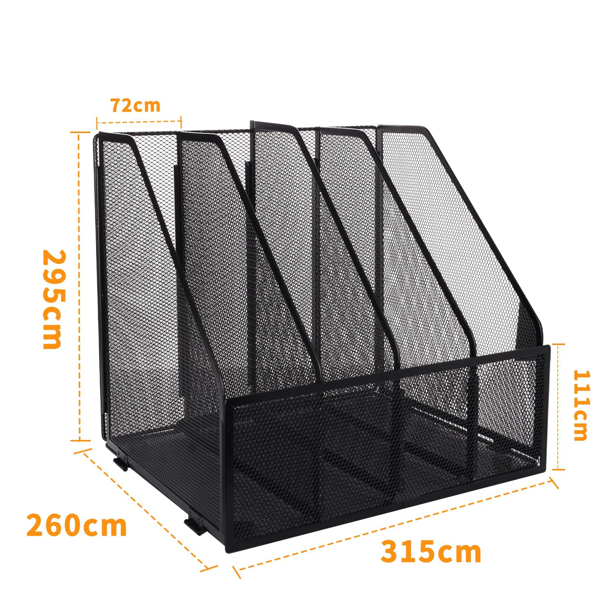HMXLJJY Mesh Metal A4 Magazine File Holder, Desktop 4 Sections Document Holder Office File Storage