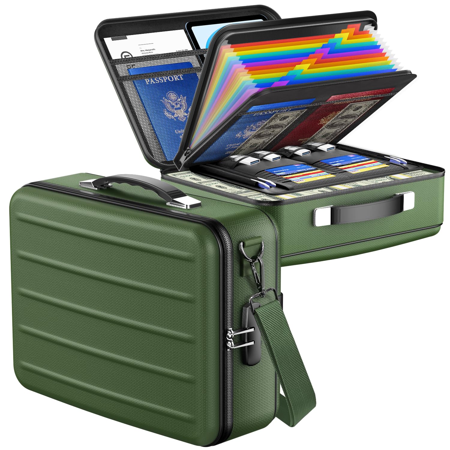 YIMIKOL Fireproof Document Box with Lock, Hard-Shell Fireproof Safe Box