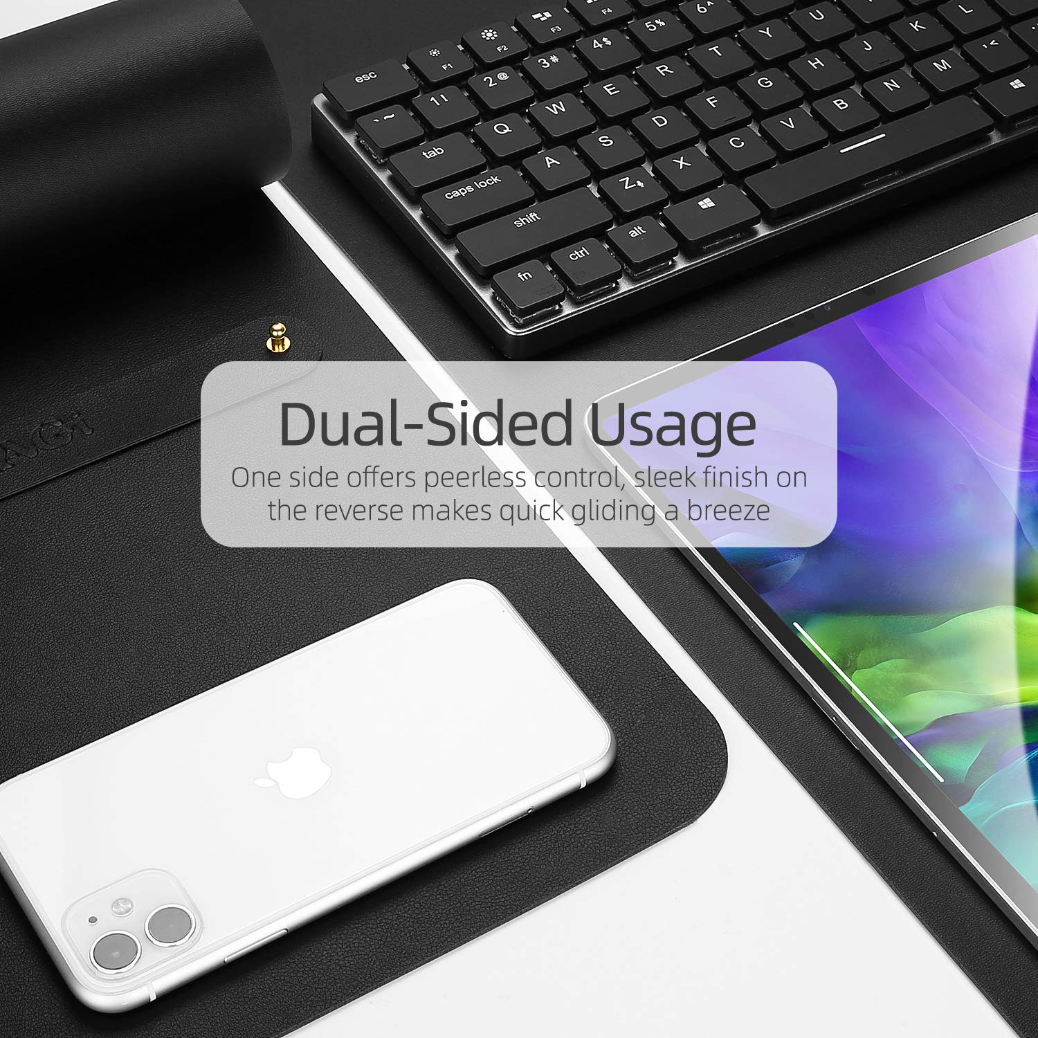 YSAGi Desk Mat, Mouse Pad,Waterproof Leather Desk Pad Large for Keyboard and Mouse,Dual-Sided Mouse