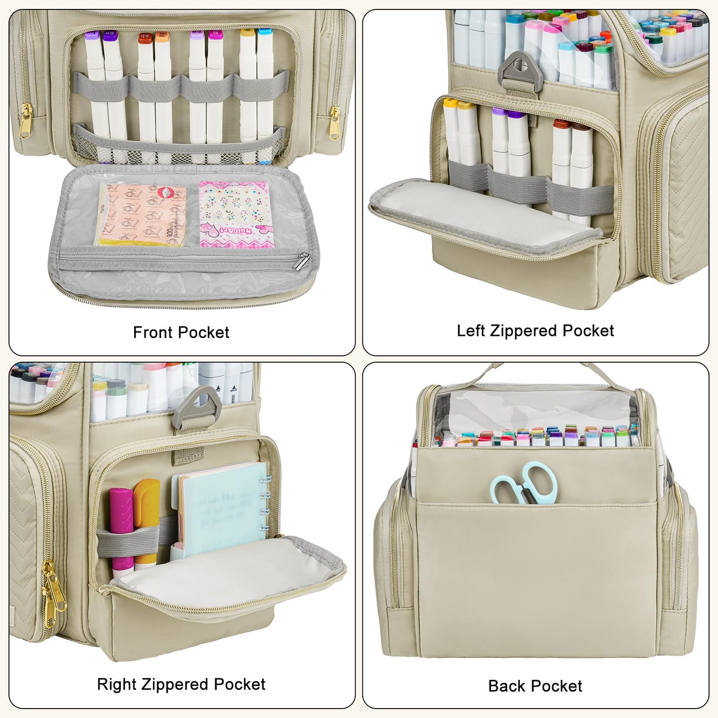 ZIOZERTT Marker Organizer Case for 200+ Markers,Travel Marker Storage Bag with Dividers,Marker