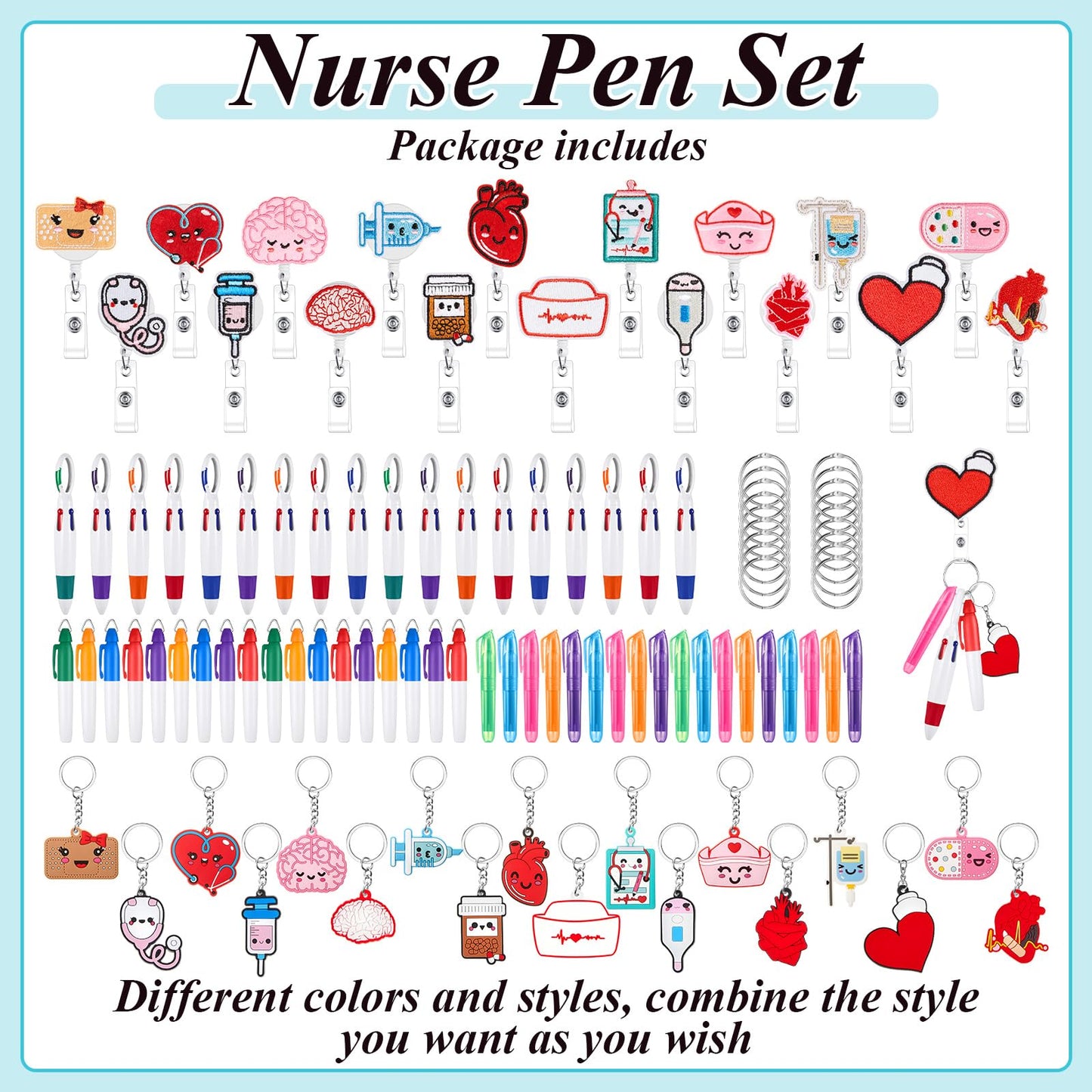 Henoyso Nurse Badge Reel Bulk,108 Pcs,Classic/stylish