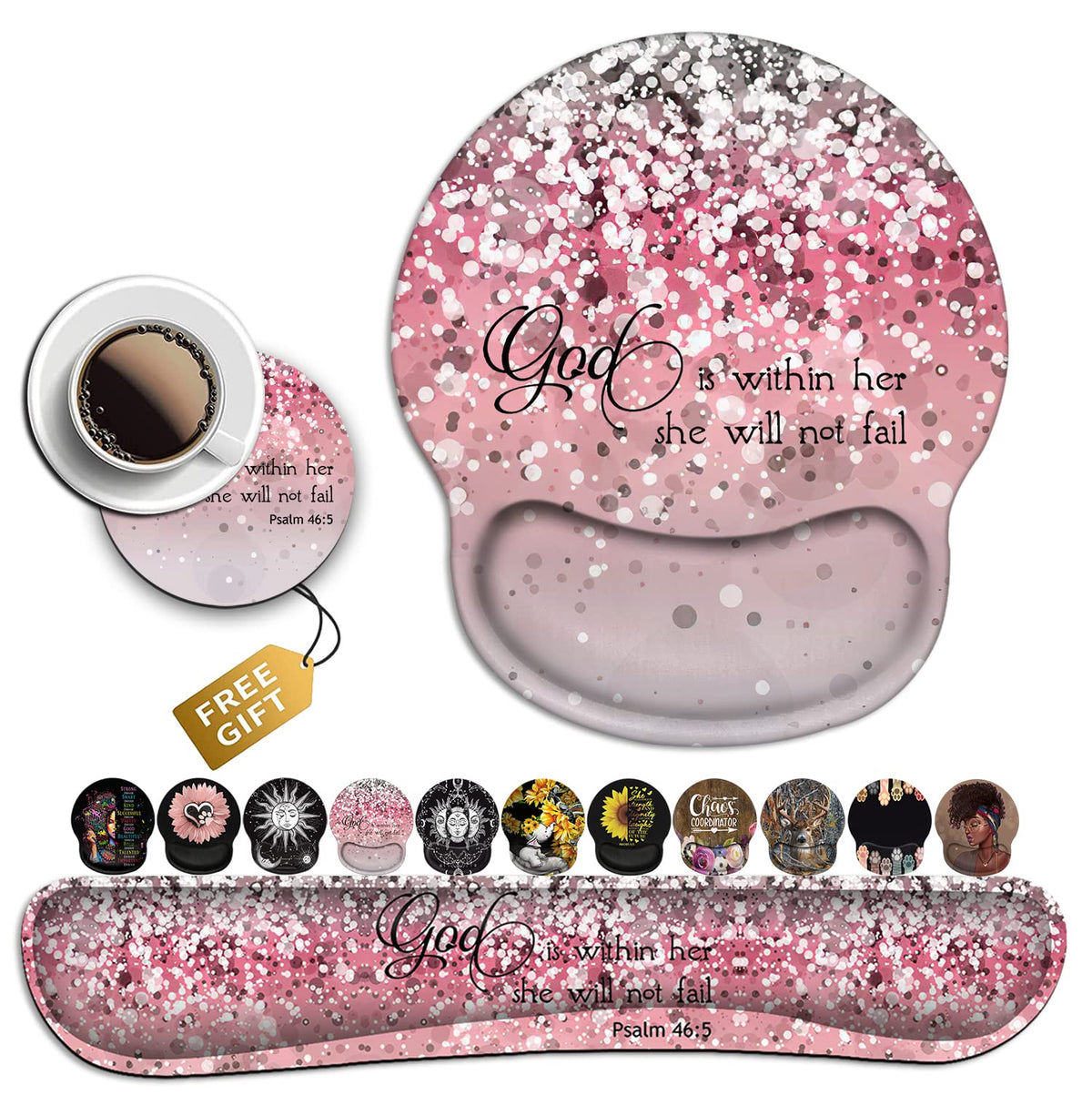 Mouse Pad with Wrist Support Ergonomic Gel Mouse Pad, Memory Foam Keyboard Wrist Rest Suitable for