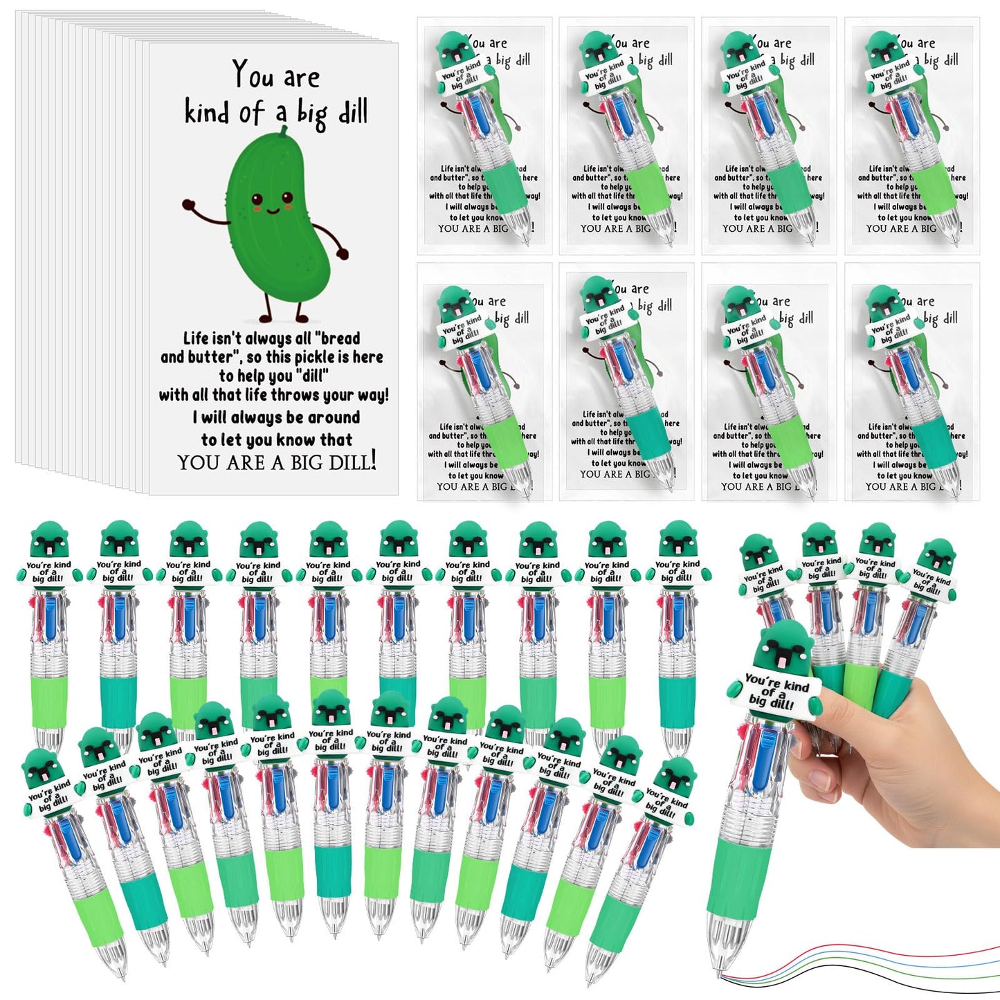 Sayglossy 24 Sets Back to School Pickle Party Favor Pens Gift Bulk