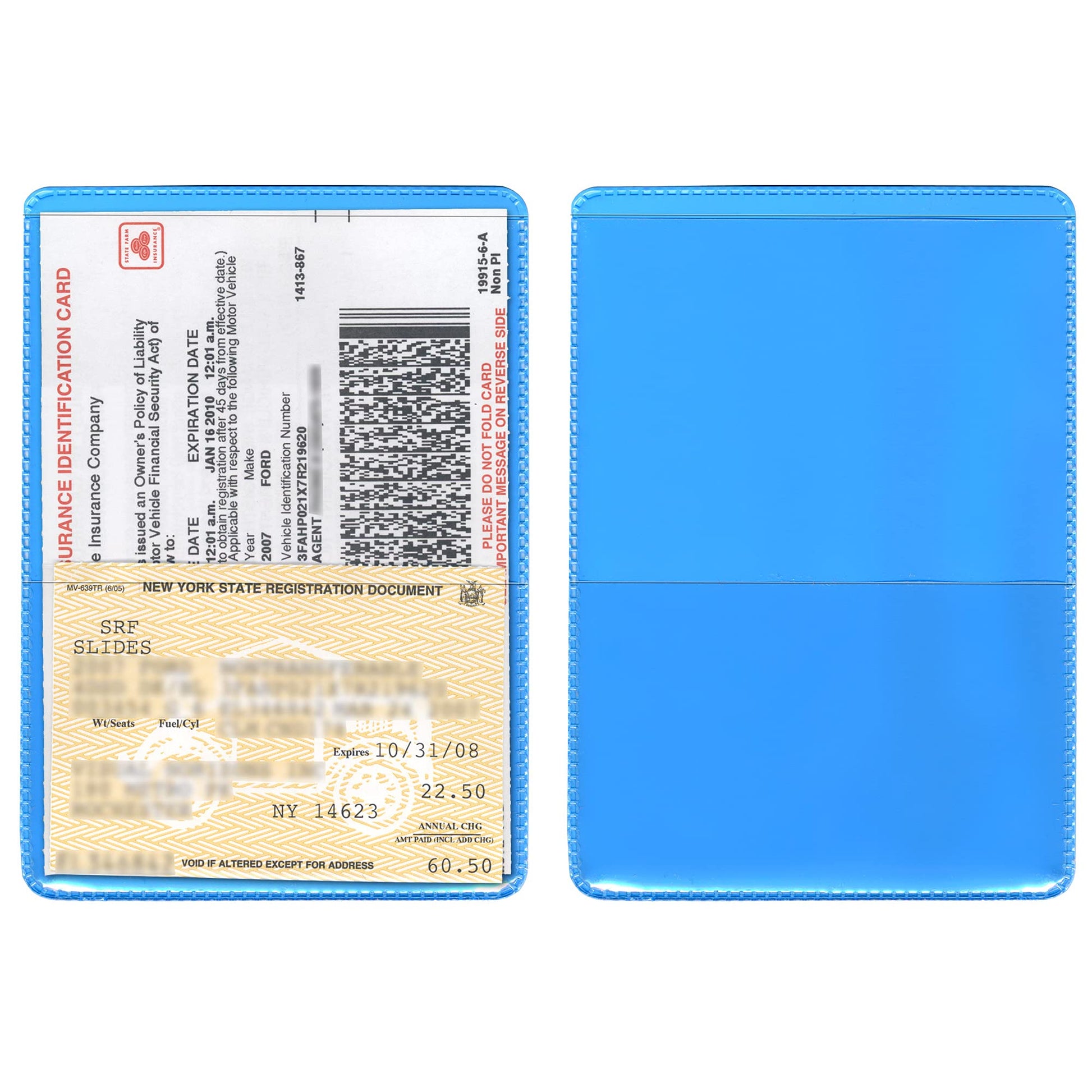 StoreSMART® - Light Blue-Back Auto Insurance & ID Card Holders - 20 Pack - RFS20-LB20