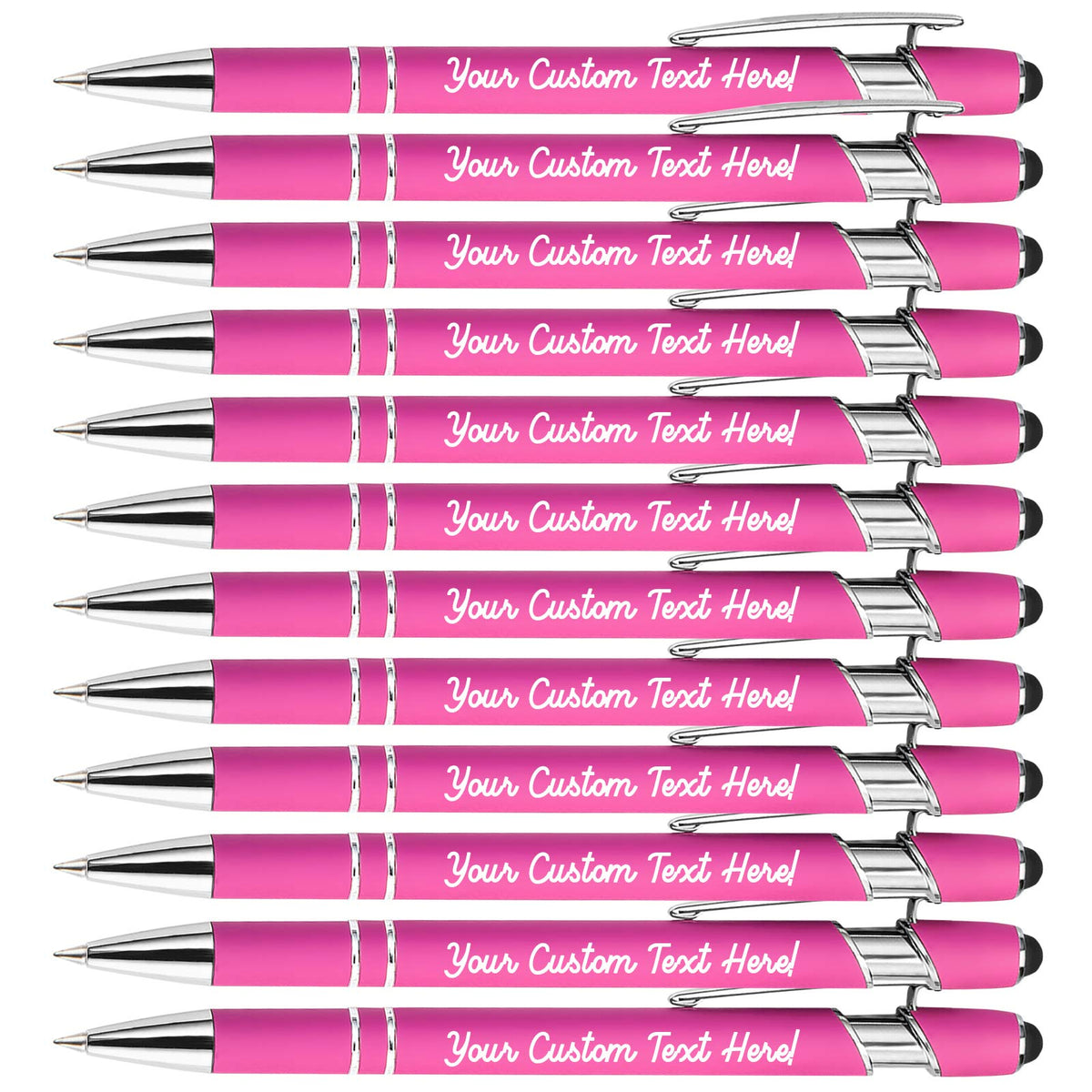 Amlion Custom Pens Personalized Bulk, Customized Ballpoint Pens with Stylus Name Message Logo