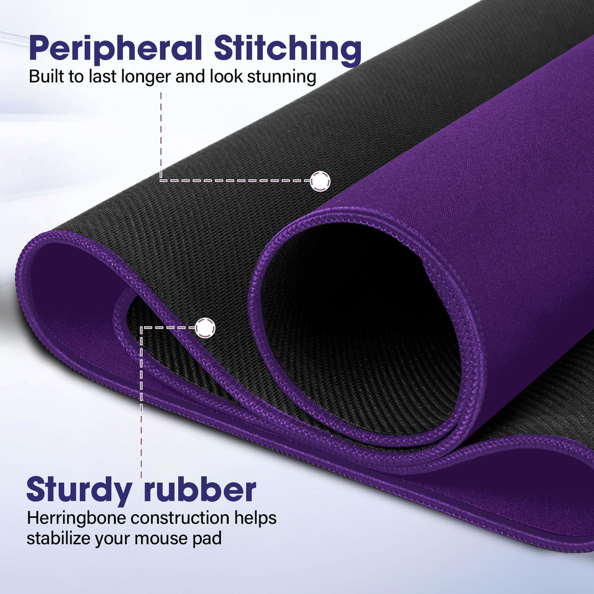 31.5" x 15.7" Waterproof Fabric Large Mousepad,Rubber Anti-Slip Base,Purple