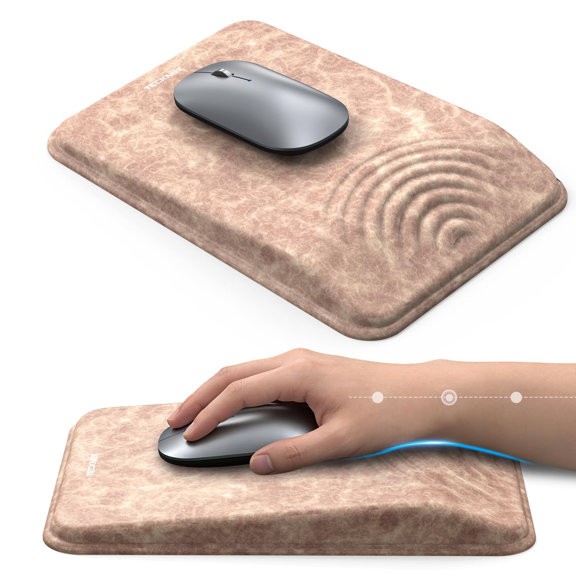 TECKNET Ergonomic Mouse Pad with Wrist Rest, All-Day Comfort & Pain Relief