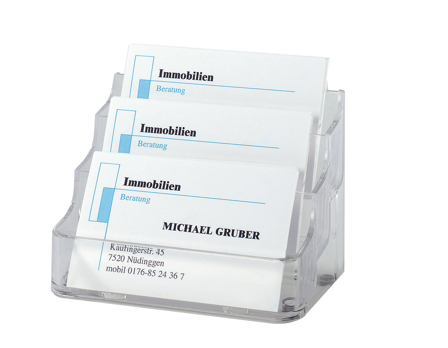 Sigel VA130 Business Card Display Stand, Clear, for up to 210 Cards (max. 3.7 x 3.35 inches)