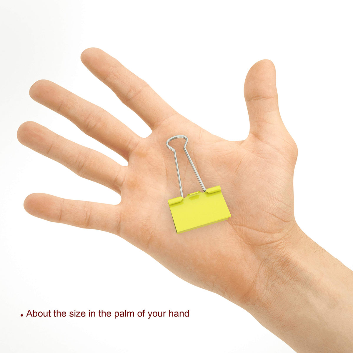 Nctinystore Binder Clips Medium Metal Clamp 1.25 inch / 32 mm (Yellow, 24-PCS)