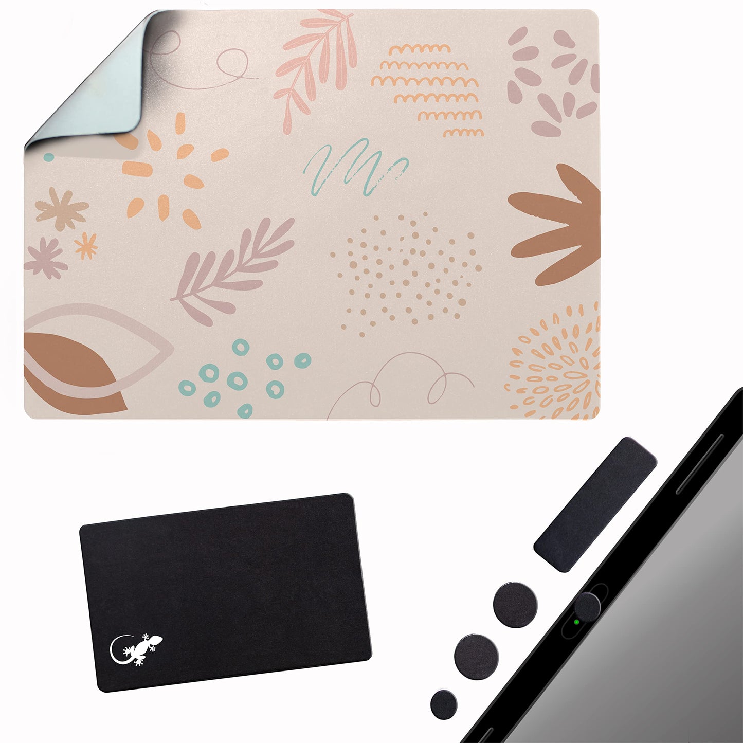 Mouse Pad Adhesive Bottom - Sticks to Any Surface - Portable - Webcam Covers and Screen Cleaner