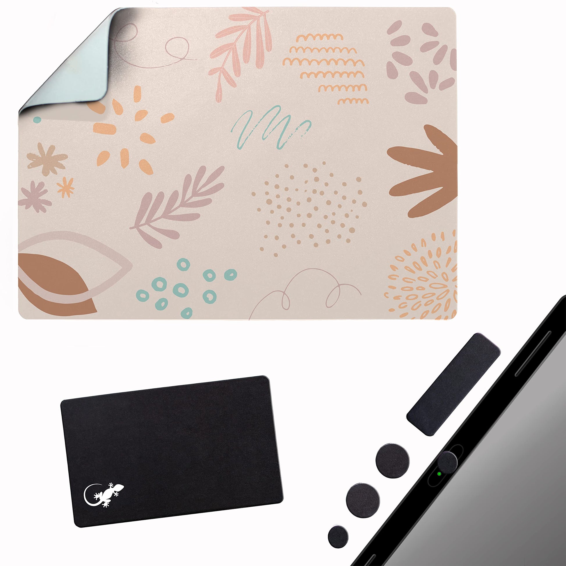 Mouse Pad Adhesive Bottom - Sticks to Any Surface - Portable - Webcam Covers and Screen Cleaner
