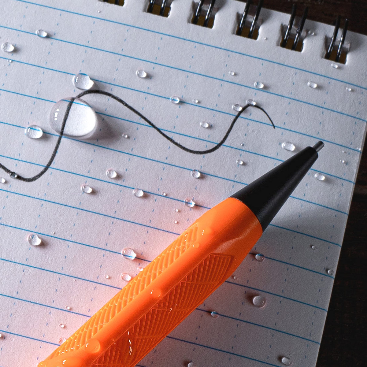 Rite in the Rain Weatherproof Mechanical Pencil, Orange Barrel, 1.3mm Dark Lead, 12 lead refills
