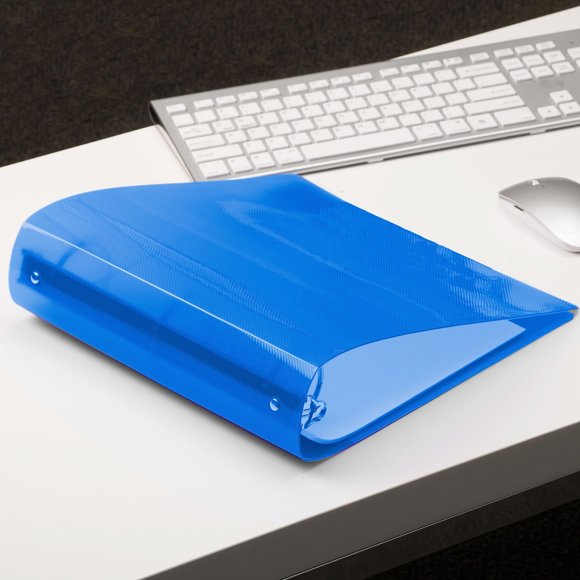 JAM PAPER Plastic 2 inch Binder - Blue 3 Ring Binder - Sold Individually