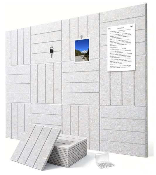 G Gamit 0.47" Thick Felt Wall Tiles 48"x36" Cork Board Alternative 12 Pack 11.81"x11.81"Felt