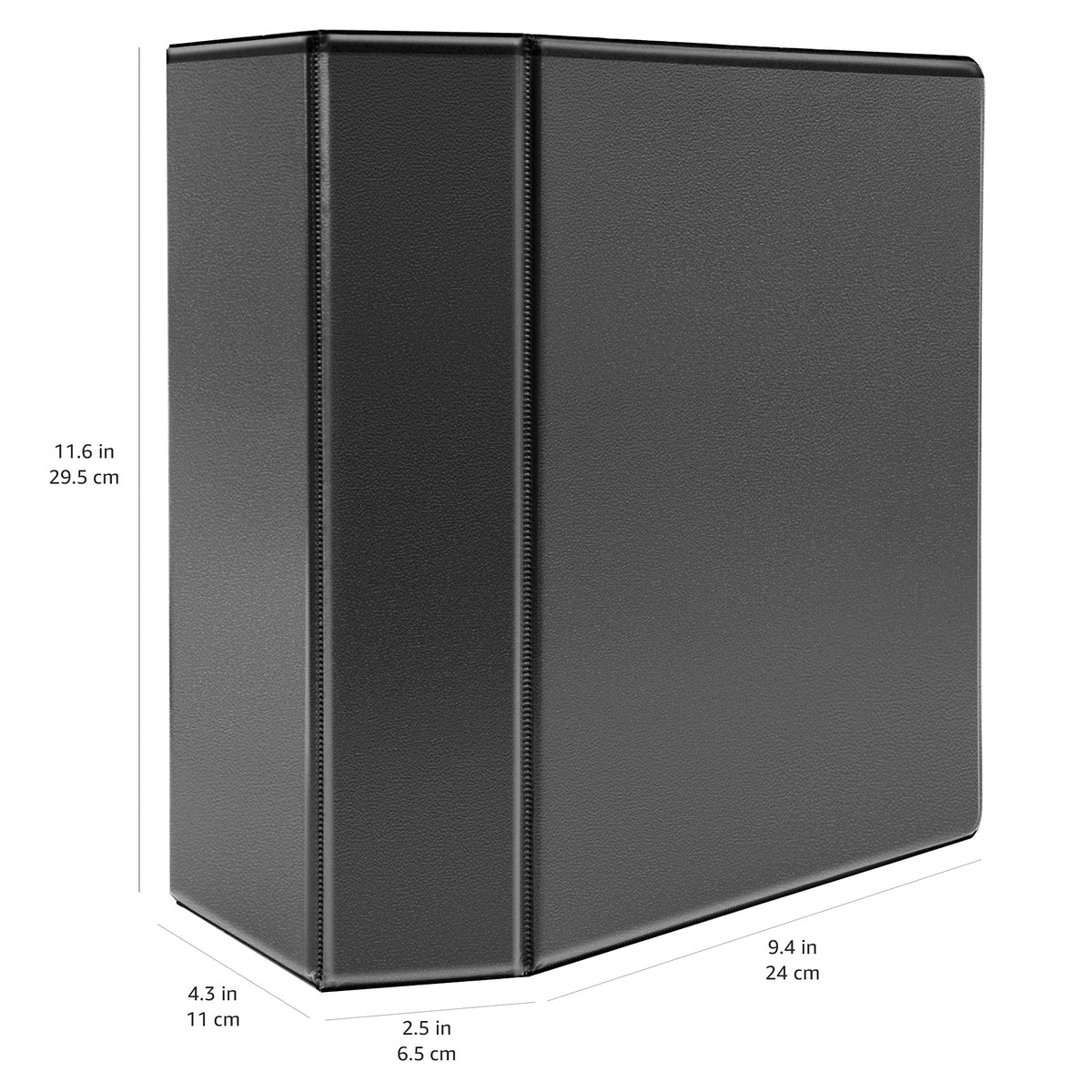 Amazon Basics 5 inch Heavy Duty D-Ring 3 Ring Binder, Customizable View Cover, Extra Durable