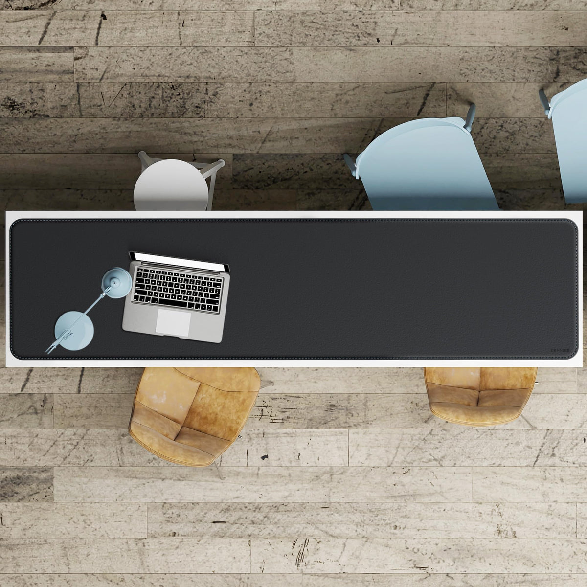 CENNBIE Leather Desk Mat, 78.7" x 19.6" Desk Mat on top of desks (Black)