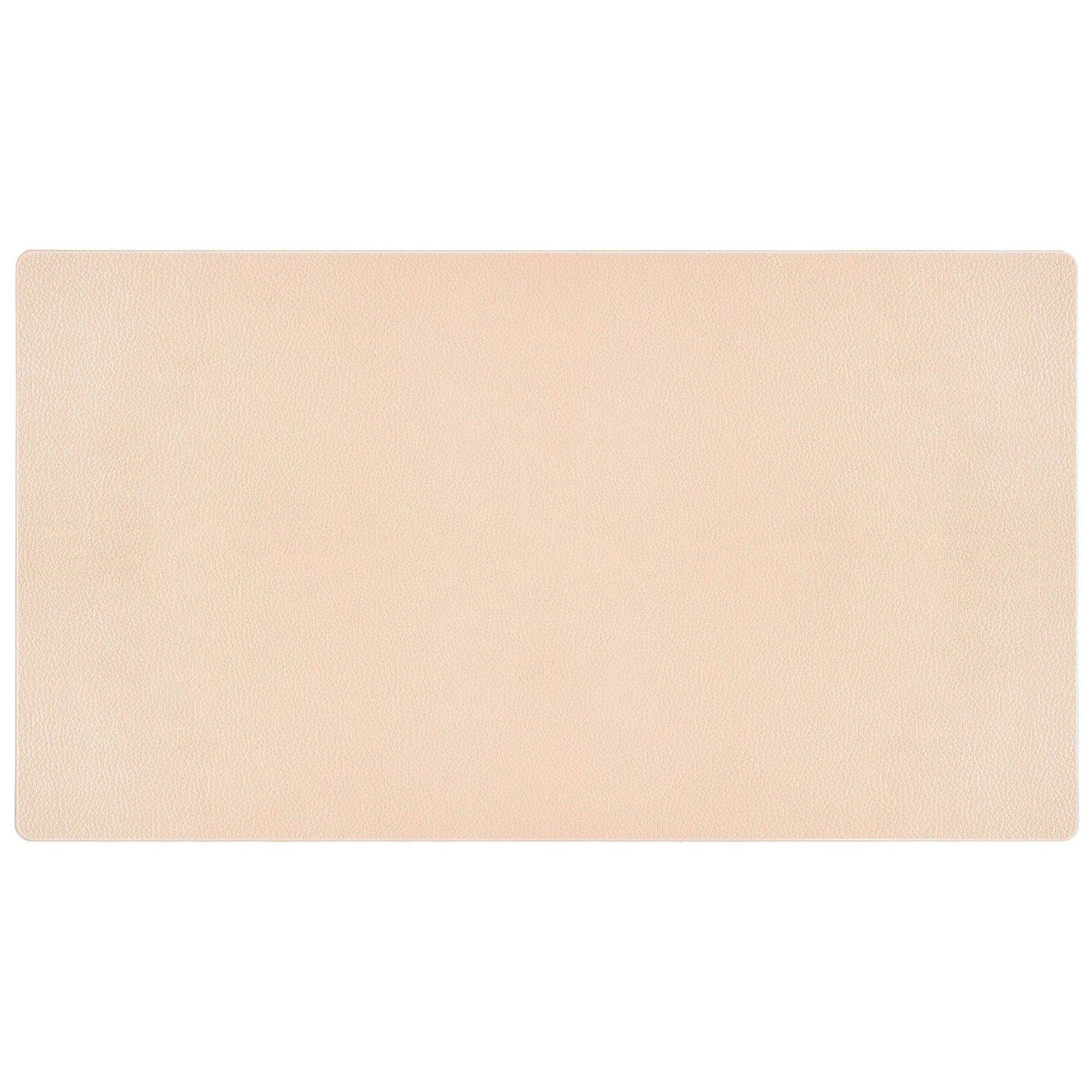 Nekmit Leather Desk Blotter Pad 36 x 20 Inches, Flat, Non-Slip, Waterproof, Apricot, Ideal for