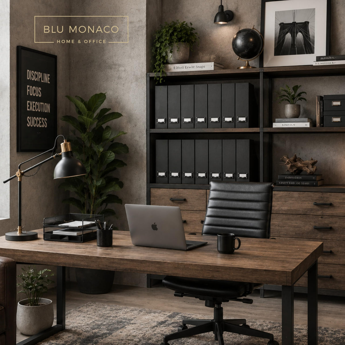 BLU MONACO Foldable Black Magazine File Holder | Set of 6 Cardboard Desk Organizer Boxes | Vertical