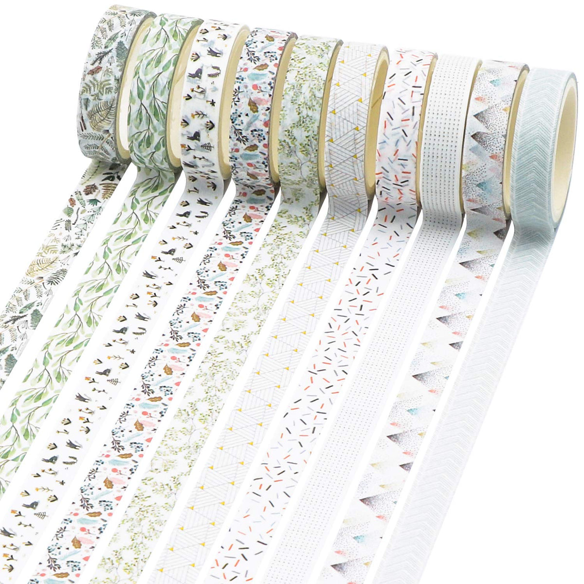 Knaid 40 Rolls of Slim Washi Tape Gift Box Set, Decorative Paper Tapes 10 mm Wide for Scrapbooking