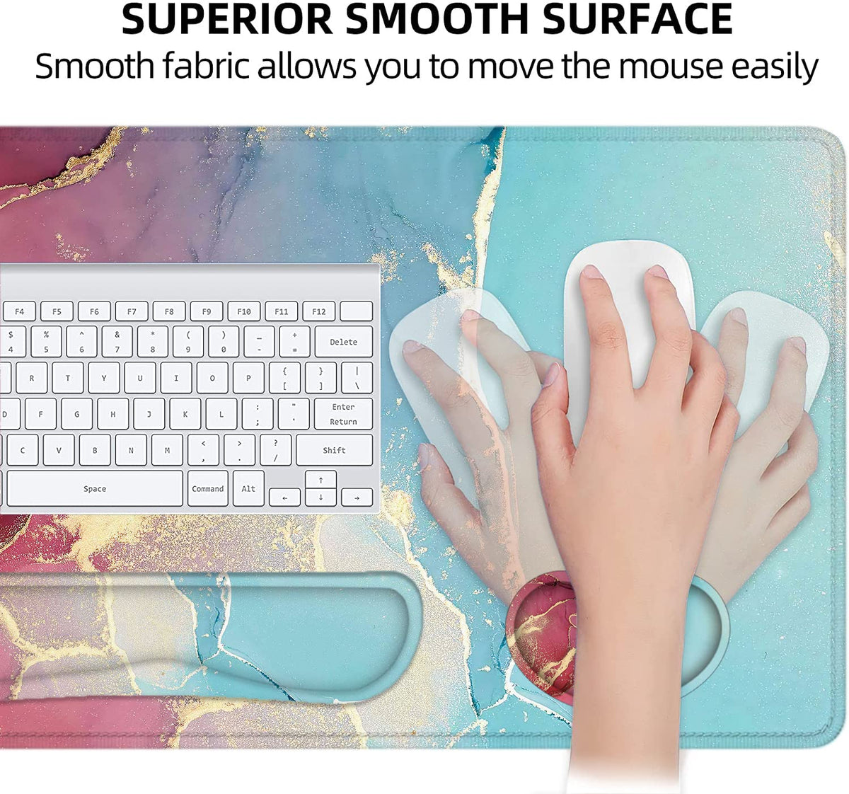 LATEEFAH Large Mouse Pad and Keyboard Wrist Rest, Desk Pad for Keyboard and Mouse, Extended Gaming