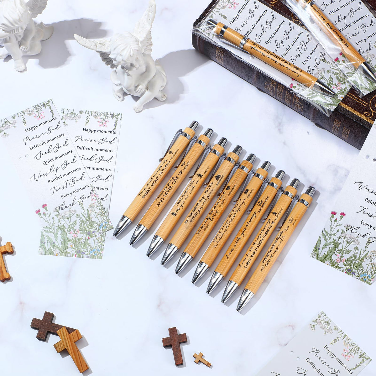 Chivertion 80 Set Christian Religious Gifts Bulk, Bamboo