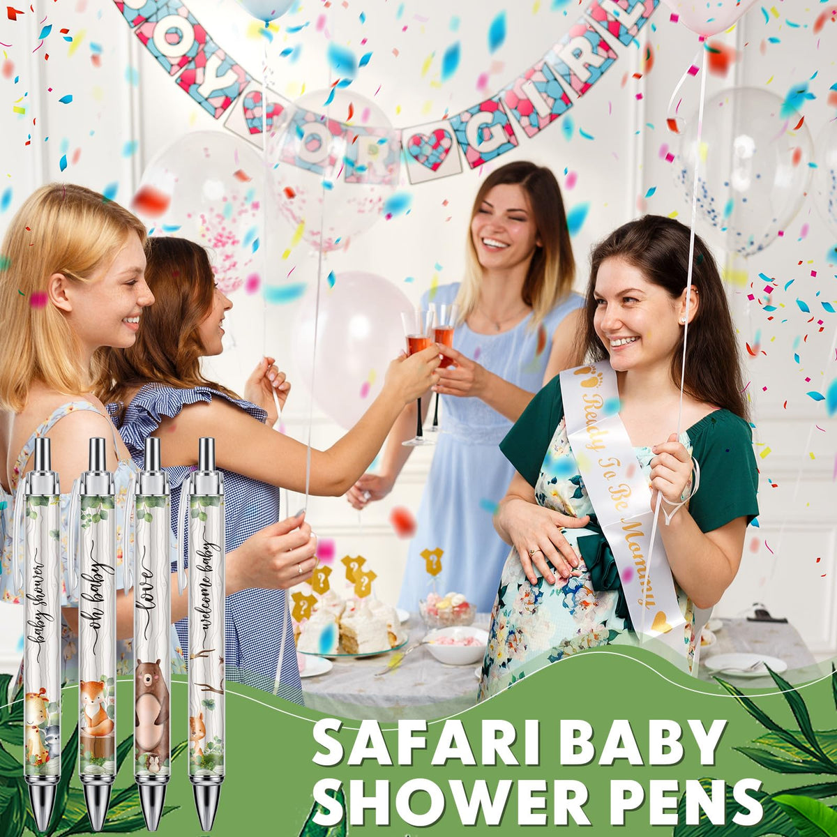 Chuangdi 48 Pcs Baby Shower Pens, Bulk Party Favors for Guests, Retractable Ballpoint Pens Black