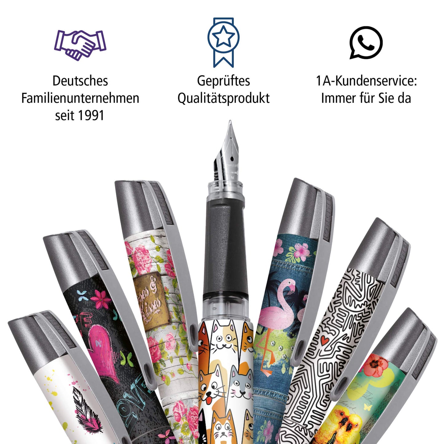 Online Ergonomic fountain pen for left handed for school/college Campus Heart - solid medium nib