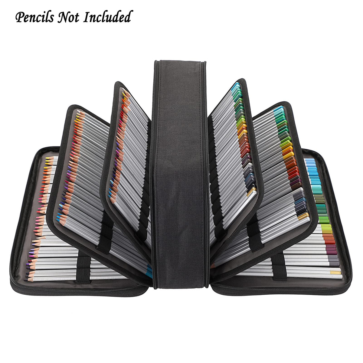 BTSKY Colored Pencil Case 360 Slots Pencil Bag Organizer High Capacity Holder with Double Zippers