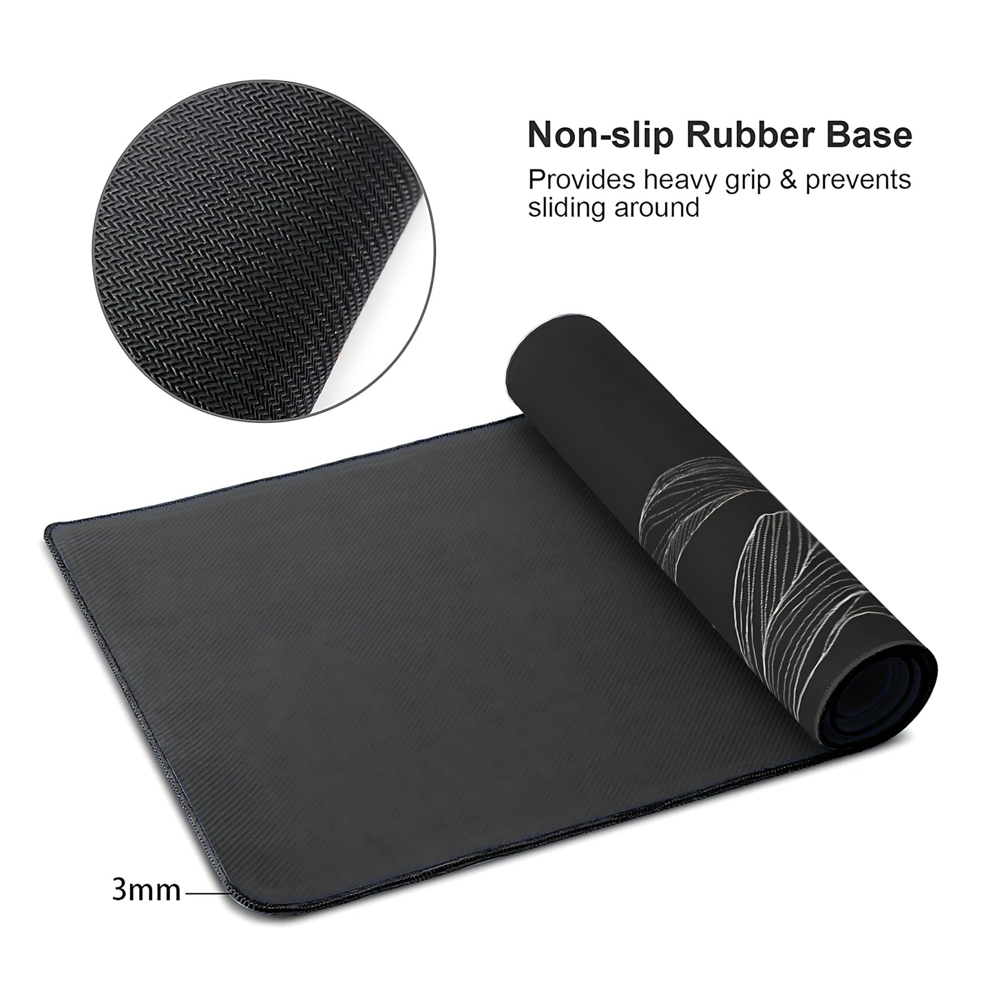 Black and White Mountain Large Mouse Pad,Gaming Keyboard Desk Pad,Extended Mouse Mat Non-Slip