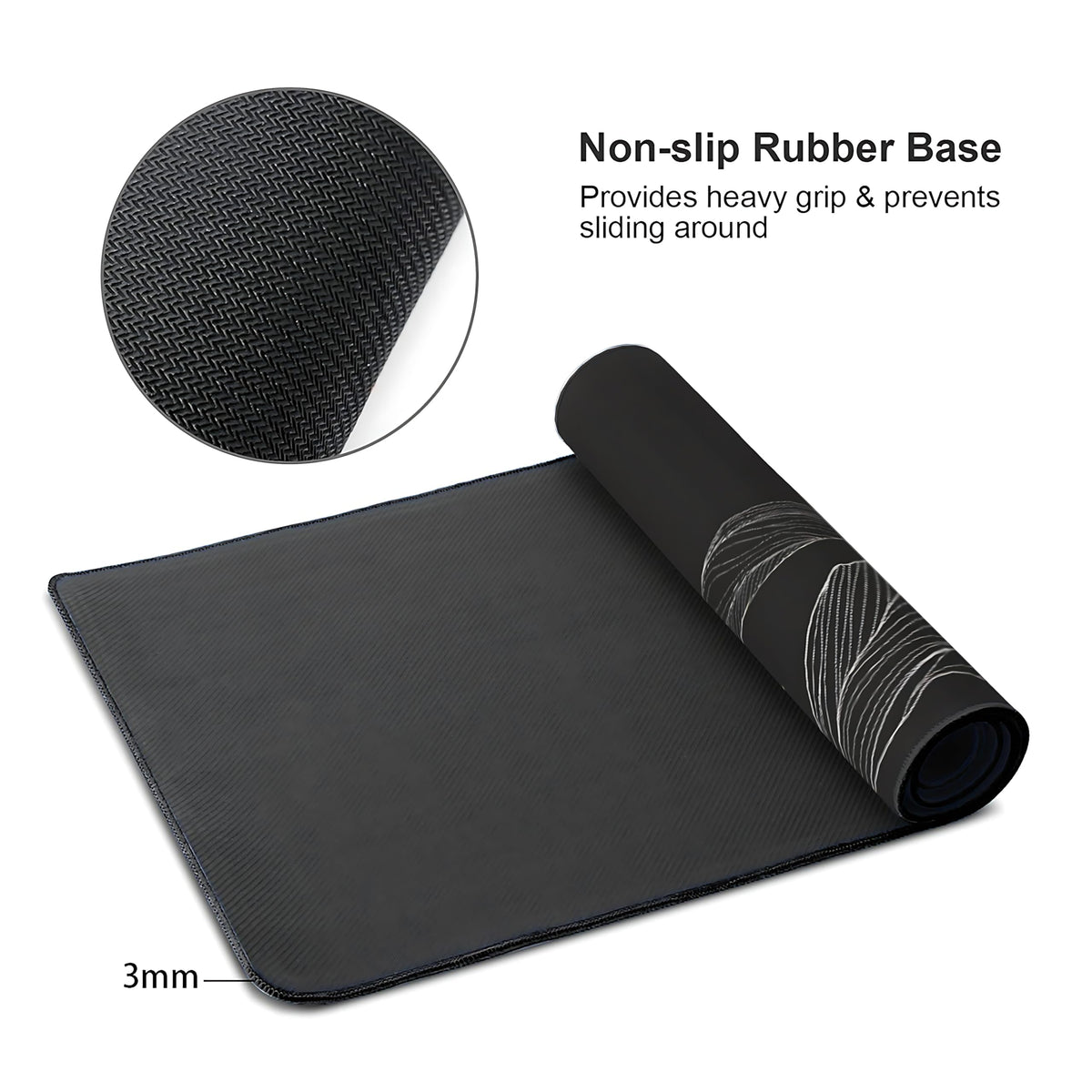 Black and White Mountain Large Mouse Pad,Gaming Keyboard Desk Pad,Extended Mouse Mat Non-Slip