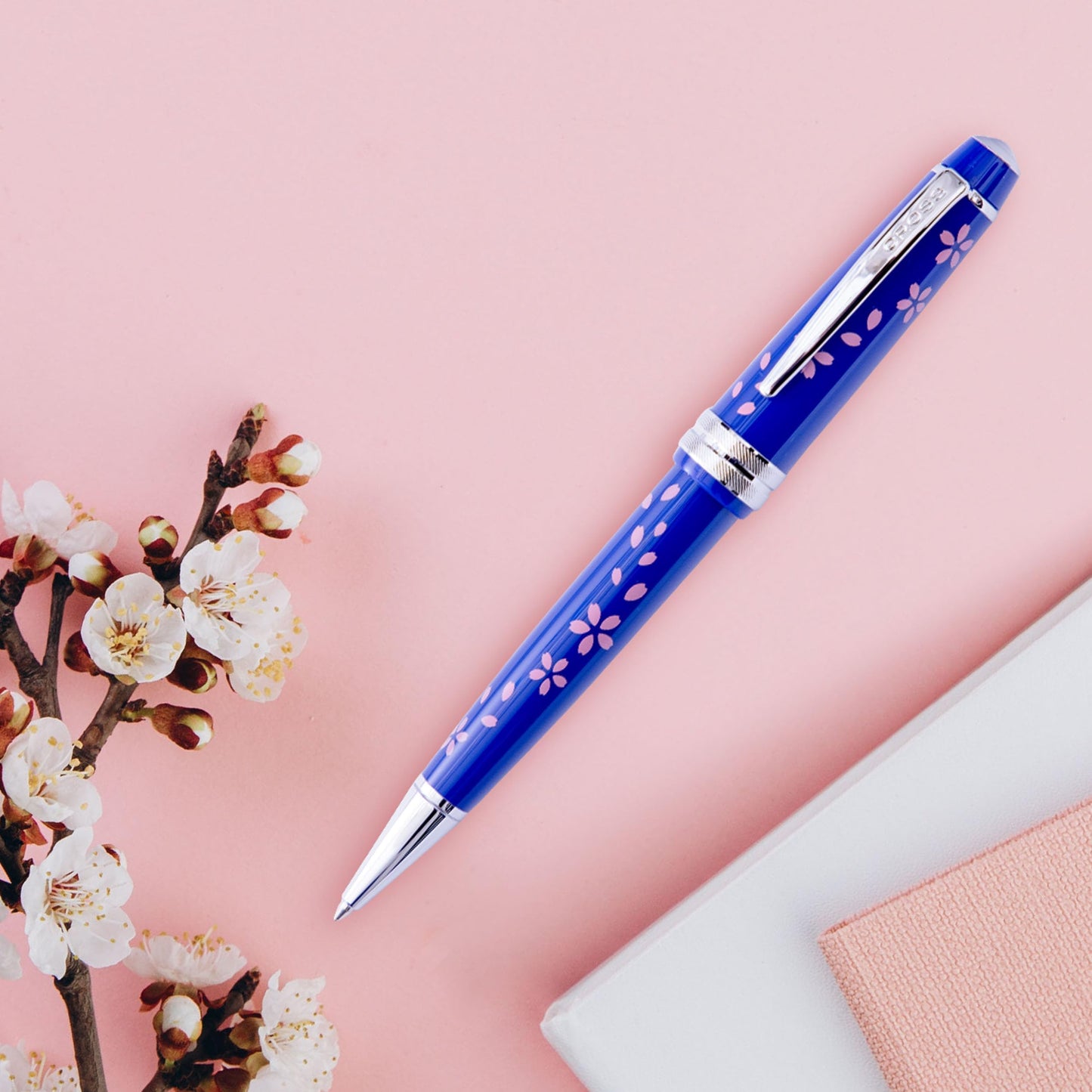 Cross Bailey Light Cherry Blossom Blue Ballpoint Pen, Black Ink