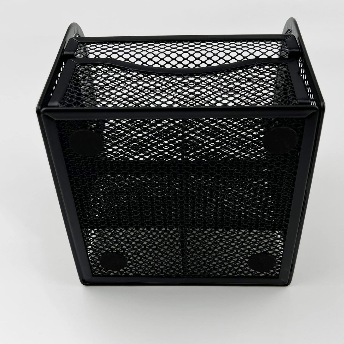 Fengtaiyuan T11, Black Square Metal Wire Mesh Pencil Holder, Pencil Cup, Pen Holder, Desktop