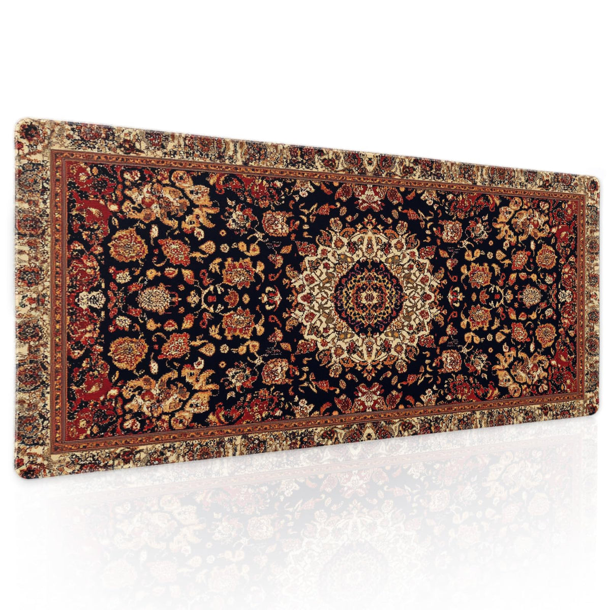 Vintage Rug Gaming Mouse Pad XL Dark Brown Retro Carpet Aesthetic Extended Large Mat Mousepad Desk