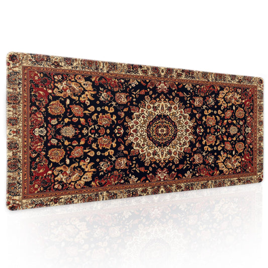 Vintage Rug Gaming Mouse Pad XL Dark Brown Retro Carpet Aesthetic Extended Large Mat Mousepad Desk