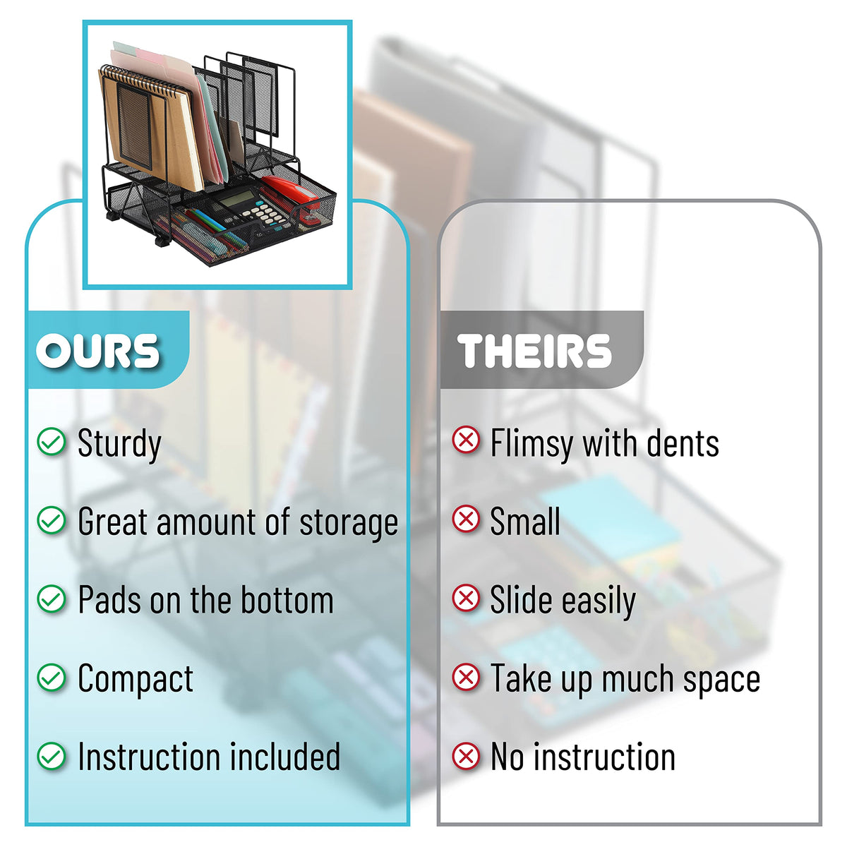 Mr. Pen- Mesh Desk Organizer with Drawer