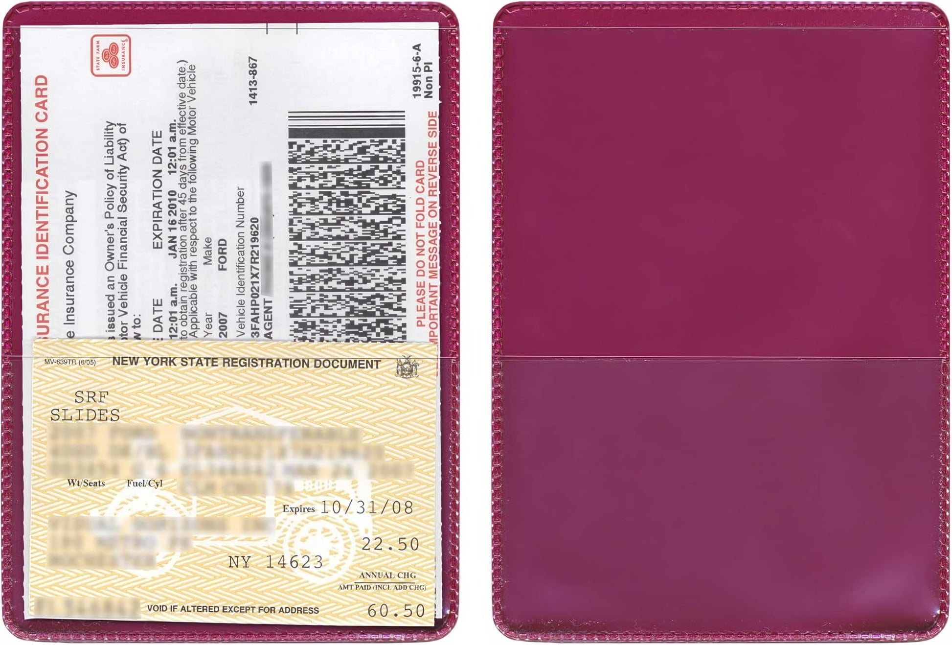 StoreSMART® - Maroon-Back Auto Insurance & ID Card Holders - 20 Pack - RFS20-MM20