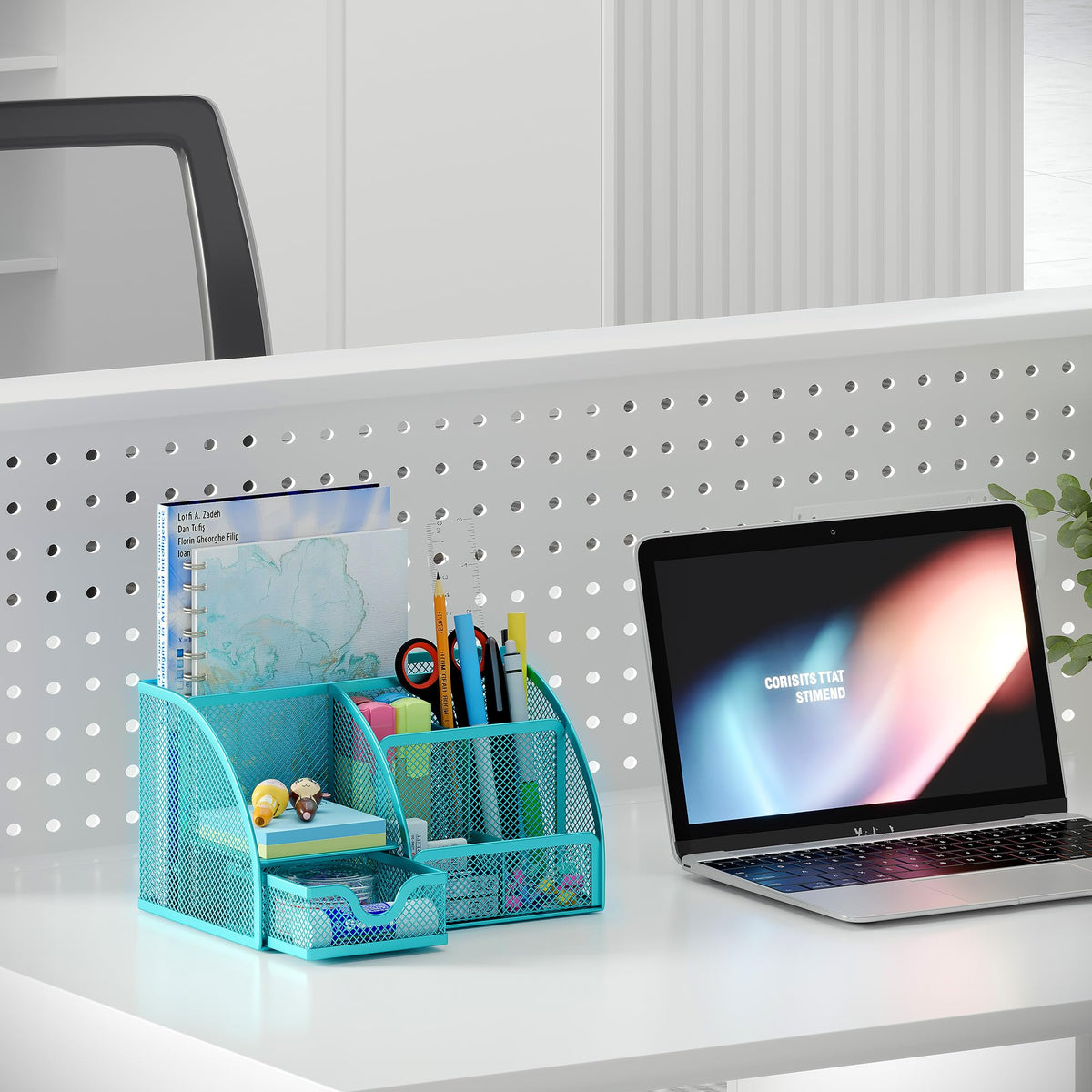 EasyPAG Mesh Desk Organizer with Drawer Multi-functional Pen Holder Stationery Organizer for Office