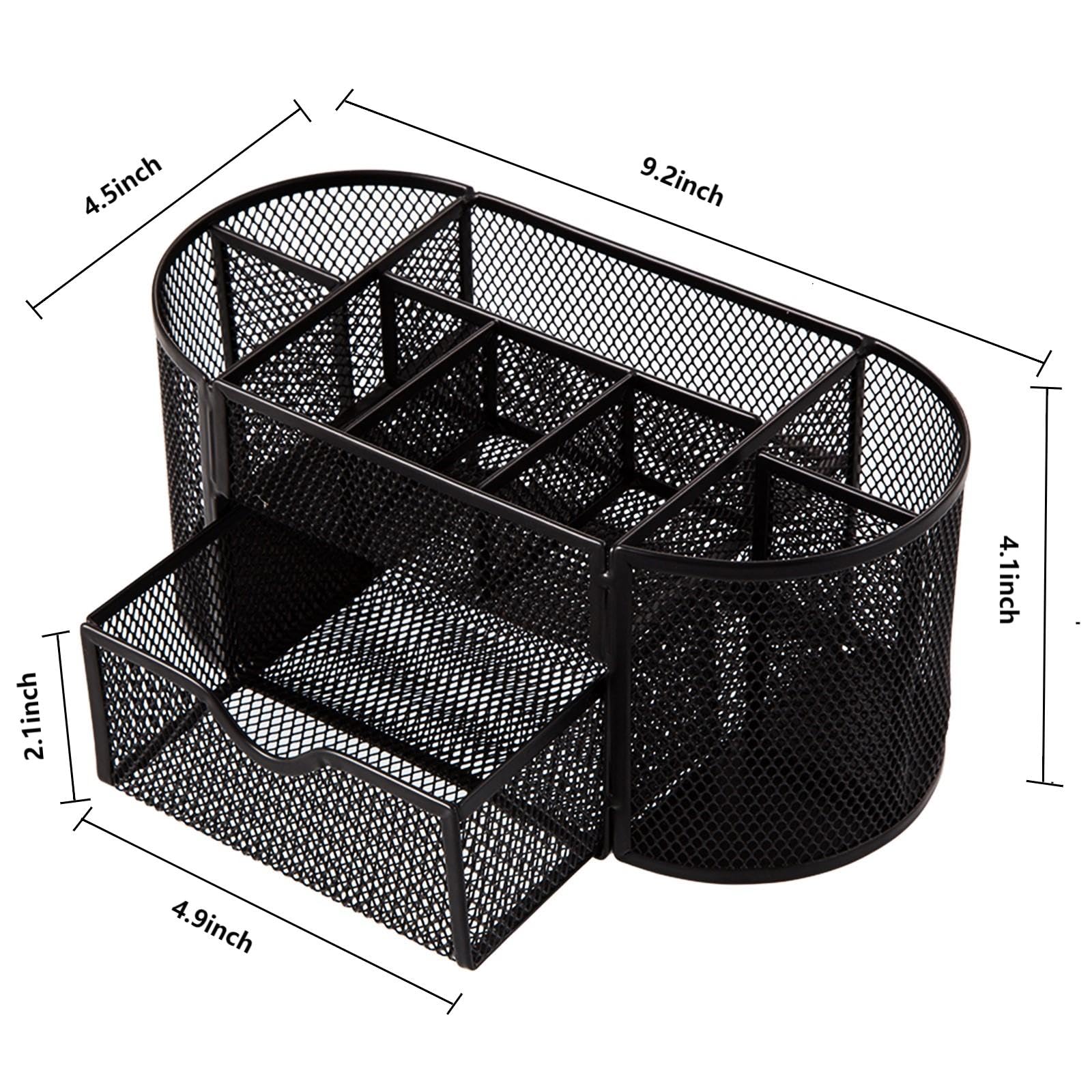 Comix Mesh Pen Holder, Desk Organizer for Home Office, Black