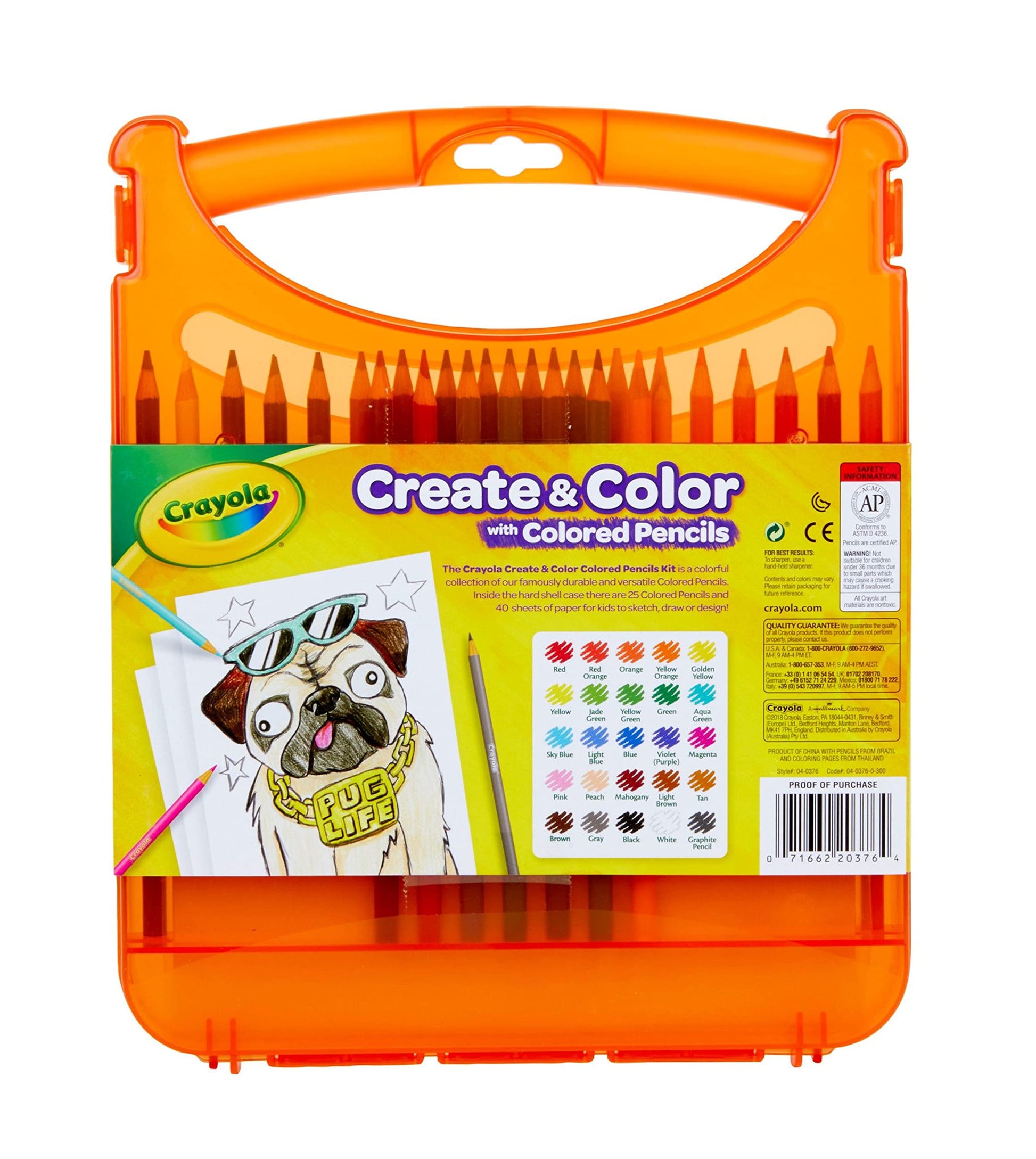 Crayola Colored Pencils Coloring Art Case with Coloring Pages, Gift For Kids, Ages 4, 5, 6, 7, 8