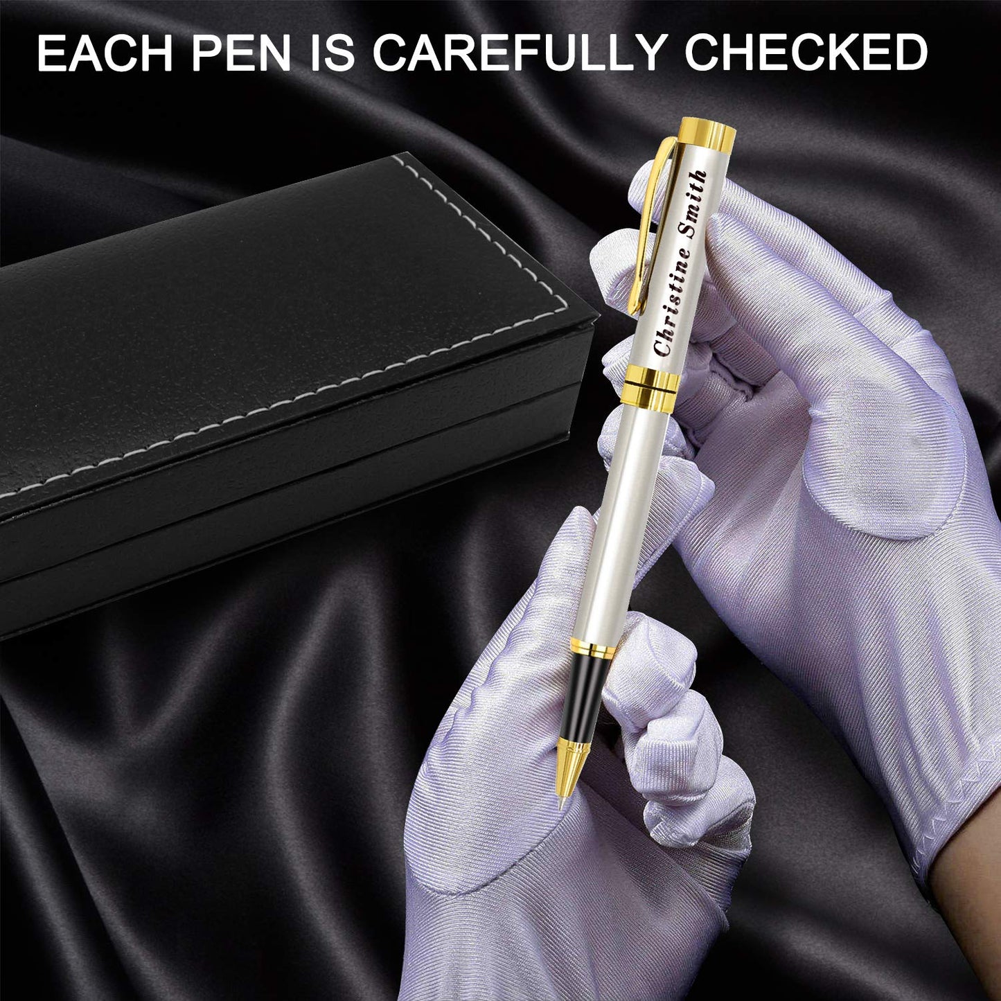 Amlion Personalized Pens Custom Engraved Pen with Name, Refillable Medium Refill, Personalized