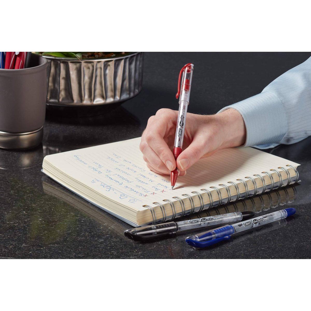 BIC Gel-ocity Smooth Stic Gel Pen, Fine Point, 0.5mm, Black Ink, 36-Count
