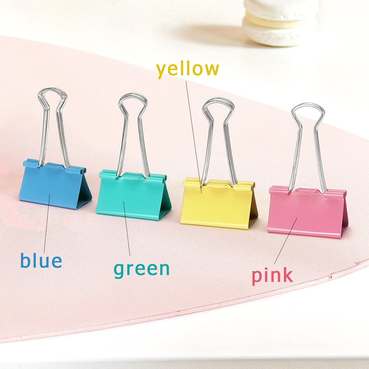 ZZTX 24 Pack Large Binder Clips 1.6 Inches Assorted Colors